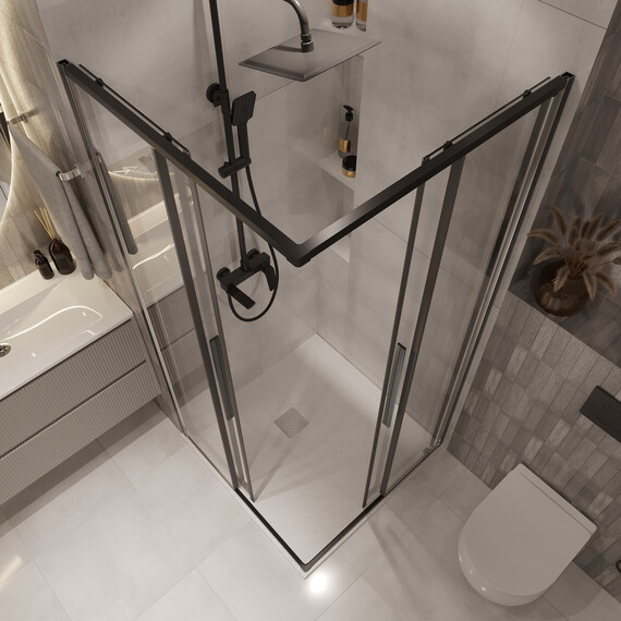 Душевое ограждение Niagara Nova 90x90 см NG-6823-34BLACK, чёрный/прозрачное - фото 7