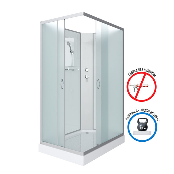 Душевая кабина Niagara Classic 120x90 см 432953QBK, хром/матовое (безсиликоновая сборка) - фото 