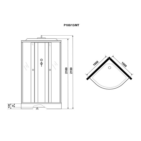 Душевая кабина Niagara Promo 100x100 см P100/13/MT, белый/матовое (безсиликоновая сборка) - фото 9