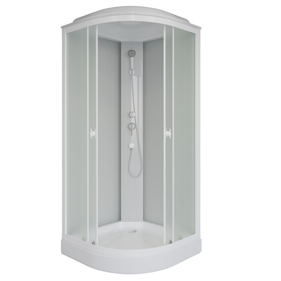 Душевая кабина Niagara Promo 100x100 см P100/13/MT, белый/матовое (безсиликоновая сборка) - фото 