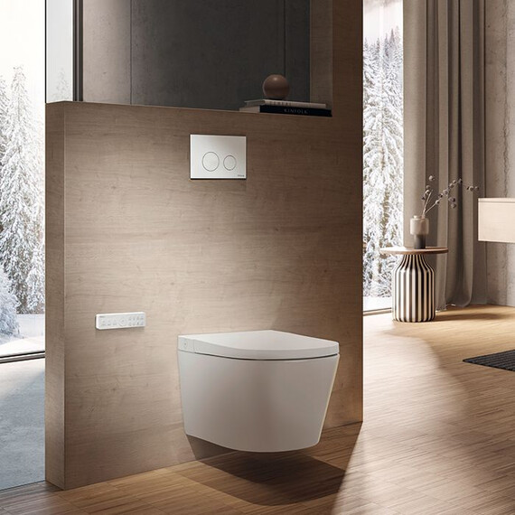 Инсталляция с подвесным унитазом-биде комплект: Tece Spring S955797 с электронной крышкой микролифт, кнопка смыва хром - фото 3