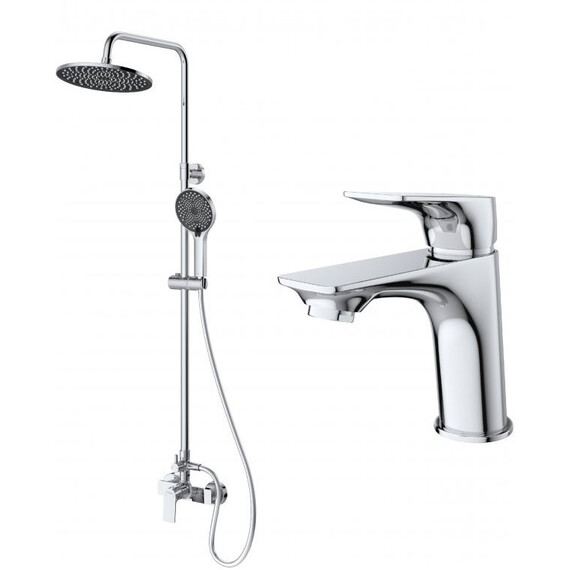 Душевой комплект Belbagno: Душевая стойка + смеситель для раковины MARINO-DOCM/LVM-CRM - фото 2