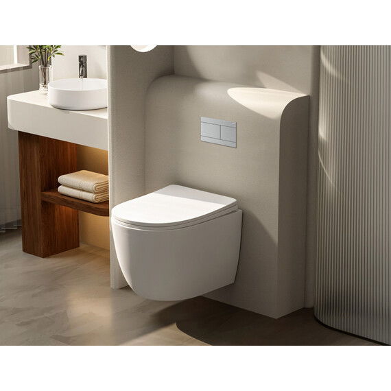 Кнопка смыва Abber AC0127MCH, хром матовый - фото 2