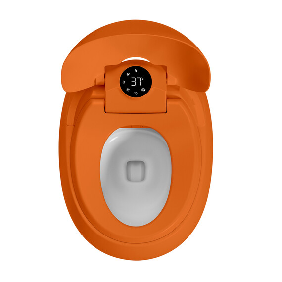 Унитаз-биде приставной электронный с импульсным смывом Abber Bequem AC1131SOR с крышкой микролифт, оранжевый - фото 3