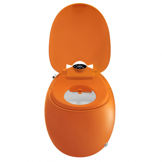 Унитаз-биде приставной электронный с импульсным смывом Abber Bequem AC1131SOR с крышкой микролифт, оранжевый - фото 4