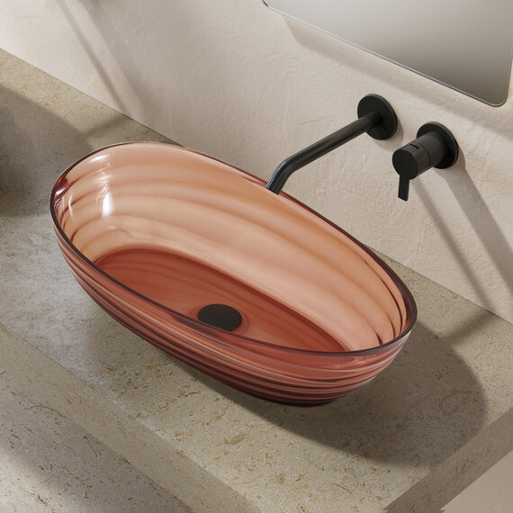 Раковина-чаша прозрачная Abber Kristall 60 см AT2813Opal, коричневый - фото 