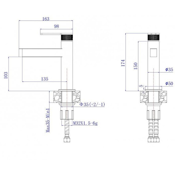 Смеситель для раковины BelBagno Delta DEL2.0-LVM-GM-W0, оружейная сталь - фото 2