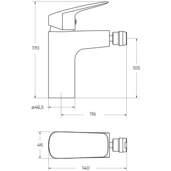Смеситель для биде BelBagno DUE-BD-GM-W0, оружейная сталь - фото 7