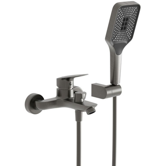 Смеситель для ванны BelBagno DUE-VASM-GM, оружейная сталь - фото 2