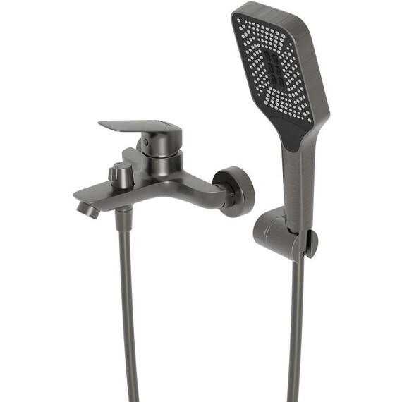 Смеситель для ванны BelBagno DUE-VASM-GM, оружейная сталь - фото 5