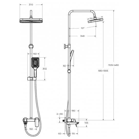 Душевая стойка BelBagno DUE-VSCM-CRM - фото 9