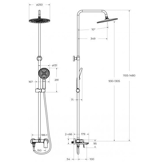 Душевая стойка BelBagno MARINO-VSCM-CRM - фото 9