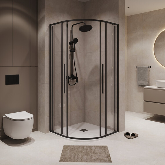 Душевое ограждение Niagara Nova 80x80 см NG-6825-34BLACK, чёрный/прозрачное - фото 2