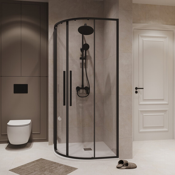 Душевое ограждение Niagara Nova 80x80 см NG-6825-34BLACK, чёрный/прозрачное - фото 4