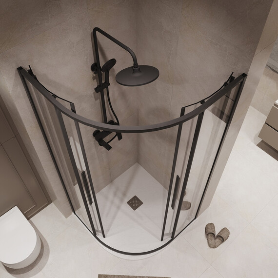 Душевое ограждение Niagara Nova 90x90 см NG-6826-34BLACK, чёрный/прозрачное - фото 5