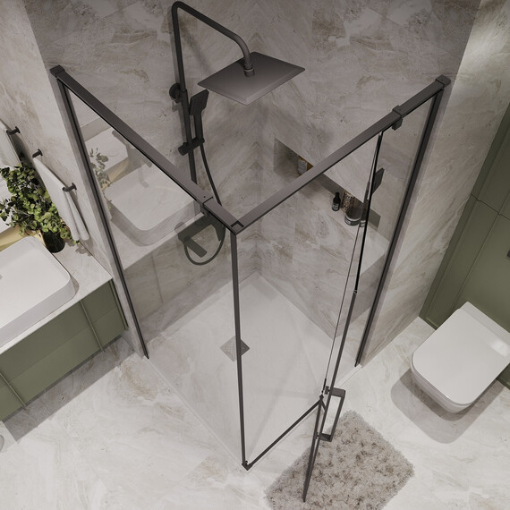 Душевое ограждение Niagara Nova 90x90 см NG-6831-34BLACK, чёрный/прозрачное - фото 5