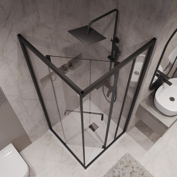 Душевое ограждение Niagara Nova 100x100 см NG-6835-34BLACK, чёрный/прозрачное - фото 5