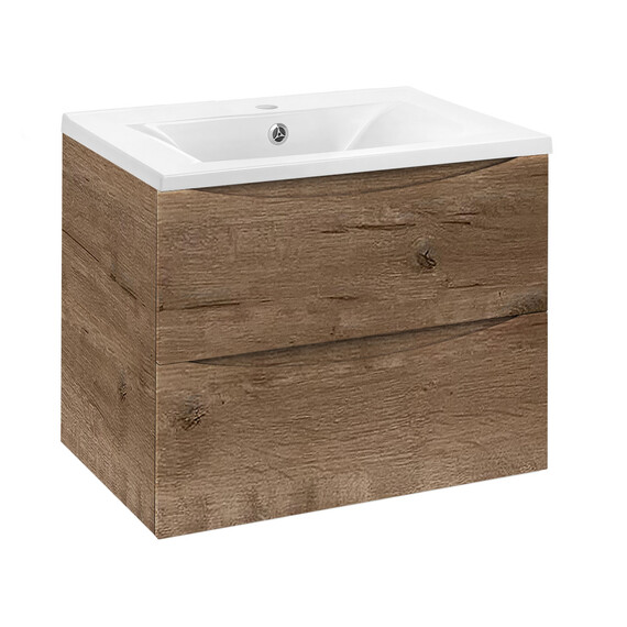 Тумба подвесная с раковиной Vincea Mia 60 см VMC-2MA600VO, дуб винтаж - фото 3