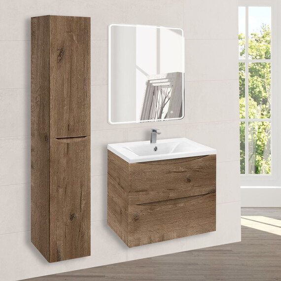 Тумба подвесная с раковиной Vincea Mia 60 см VMC-2MA600VO, дуб винтаж - фото 4