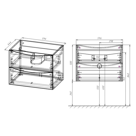Тумба подвесная с раковиной Vincea Mia 60 см VMC-2MA600VO, дуб винтаж - фото 9