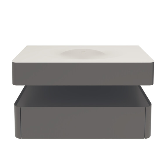 Тумба подвесная с раковиной Vincea Caprice 100 см VMC-4CA100MG, серый матовый - фото 
