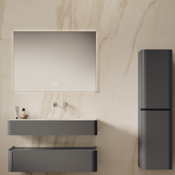 Тумба подвесная с раковиной Vincea Caprice 100 см VMC-4CA100MG, серый матовый - фото 7