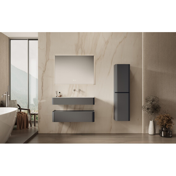 Тумба подвесная с раковиной Vincea Caprice 100 см VMC-4CA100MG, серый матовый - фото 8