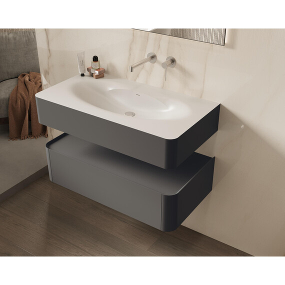 Тумба подвесная с раковиной Vincea Caprice 100 см VMC-4CA100MG, серый матовый - фото 6