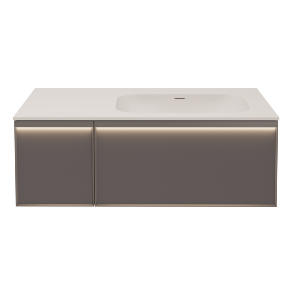 Тумба подвесная с раковиной Vincea Elise 100 см VMC-4EL100MG-R, серый матовый - фото 