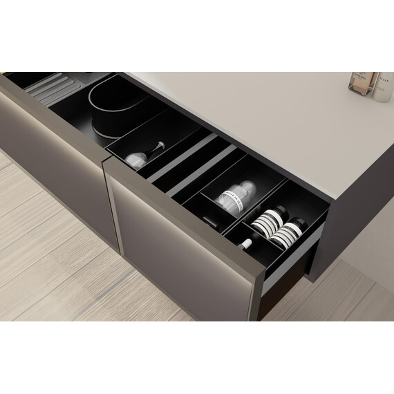 Тумба подвесная с раковиной Vincea Elise 100 см VMC-4EL100MG-R, серый матовый - фото 4