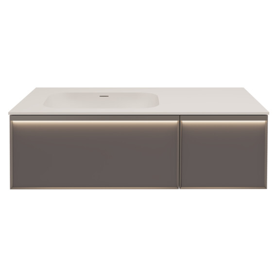 Тумба подвесная с раковиной Vincea Elise 120 см VMC-4EL120MG-L, серый матовый - фото 