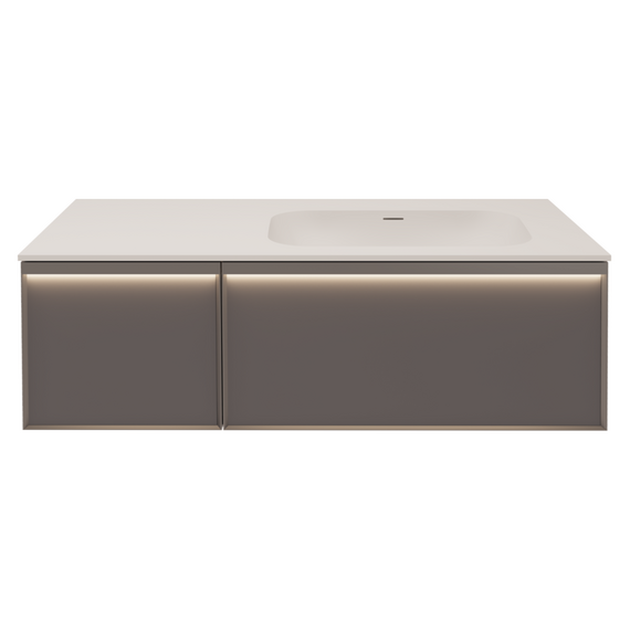 Тумба подвесная с раковиной Vincea Elise 120 см VMC-4EL120MG-R, серый матовый - фото 