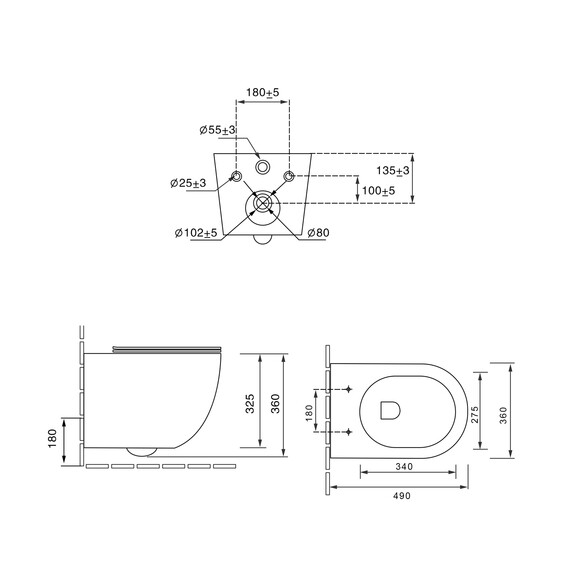 Унитаз подвесной безободковый Vincea Globo VT1-14STMA с ультратонкой крышкой микролифт (Система смыва торнадо) антрацит матовый - фото 6