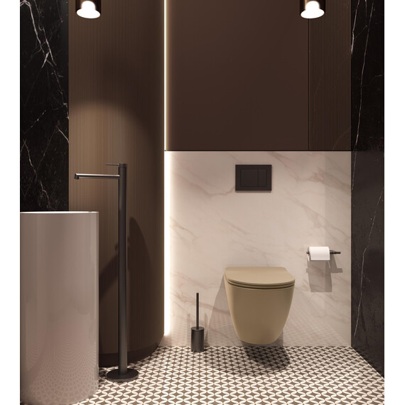 Унитаз подвесной безободковый Vincea Globo VT1-14STMC с ультратонкой крышкой микролифт (Система смыва торнадо) капучино матовый - фото 5