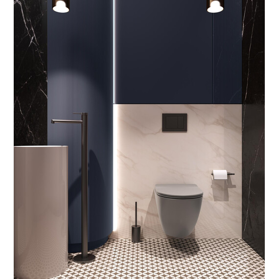 Унитаз подвесной безободковый Vincea Globo VT1-14STMG с ультратонкой крышкой микролифт (Система смыва торнадо) серый матовый - фото 5