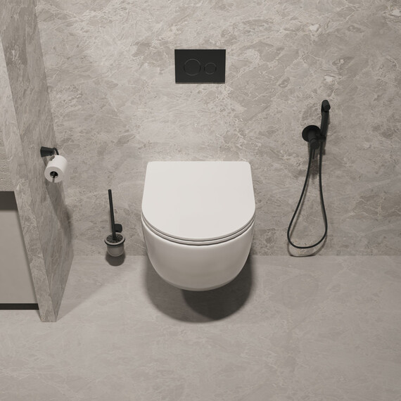 Унитаз подвесной безободковый Vincea Evo VT1-34ST с ультратонкой крышкой микролифт (Система смыва торнадо) - фото 5