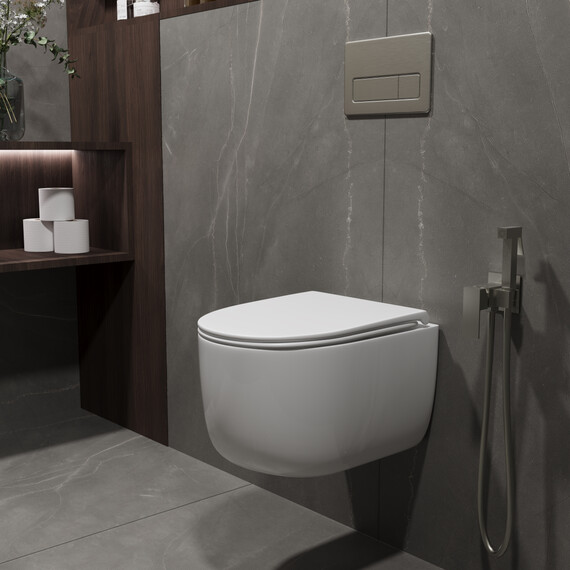 Унитаз подвесной безободковый Vincea Evo VT1-64ST с ультратонкой крышкой микролифт (Система смыва торнадо) - фото 7