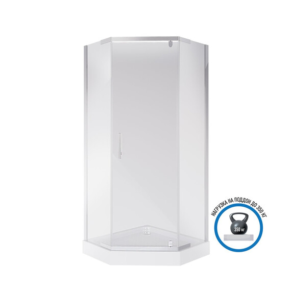 Душевое ограждение Niagara Eco 100x100 см _0101422D, хром/прозрачное - фото 4