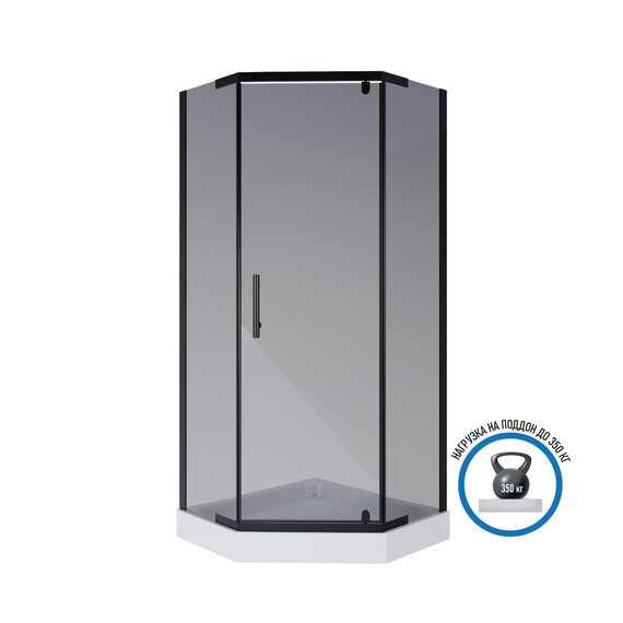 Душевое ограждение Niagara Eco 100x100 см _0101432DT, чёрный/тонированное - фото 4