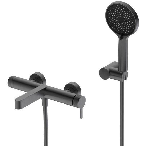 Смеситель для ванны BelBagno DEL2.0-VASM-GM, оружейная сталь - фото 