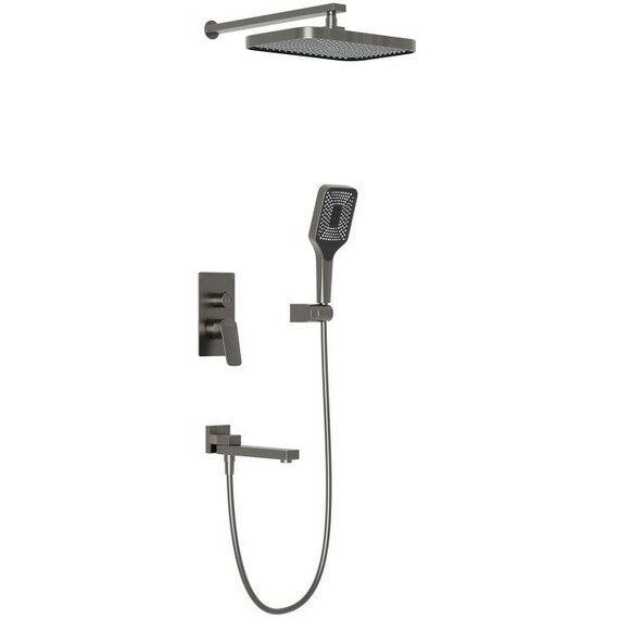 Душевая система для ванна BelBagno DUE-VDSET-GM, оружейная сталь - фото 3