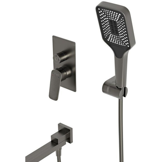 Душевая система для ванна BelBagno DUE-VDSET-GM, оружейная сталь - фото 4