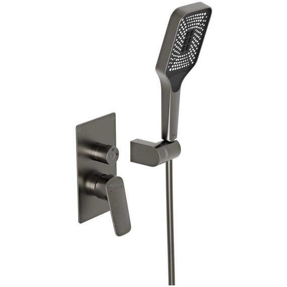 Душевая система для ванна BelBagno DUE-VDSET-GM, оружейная сталь - фото 6