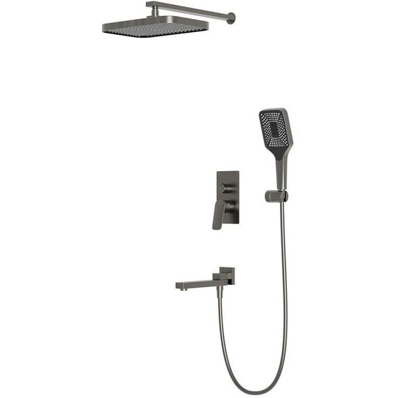 Душевая система для ванна BelBagno DUE-VDSET-GM, оружейная сталь - фото 2