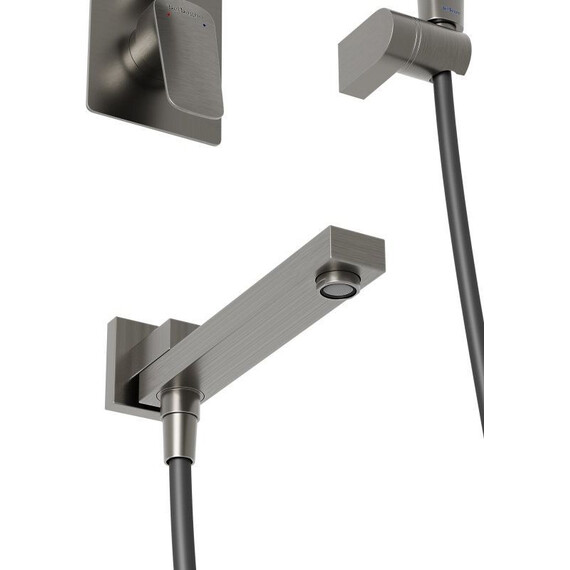 Душевая система для ванна BelBagno DUE-VDSET-GM, оружейная сталь - фото 9