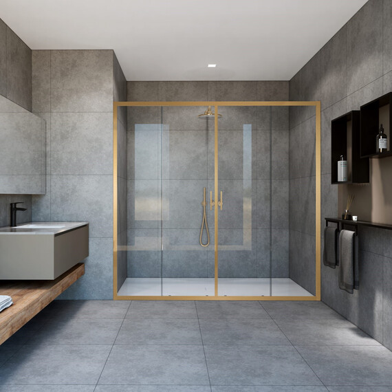 Душевая дверь Vincea Garda 170 см VDS-1G2170CLG, золото/прозрачное - фото 