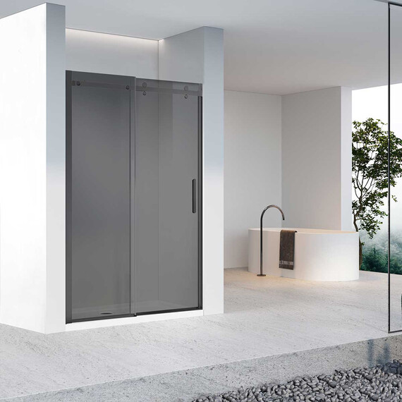 Душевая дверь Vincea Como-N 140 см VDS-4CN140CGB (стекло 8 мм) чёрный/тонировнное - фото 4