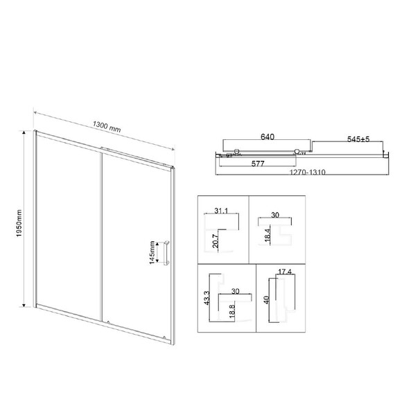 Душевая дверь Vincea City 130 см VDS-5CT130CLGM, вороненая сталь/прозрачное - фото 5