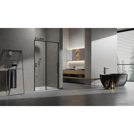 Душевая дверь Vincea Slim 140 см VDS-6SL140CLB (стекло 8 мм) чёрный/прозрачное - фото 2