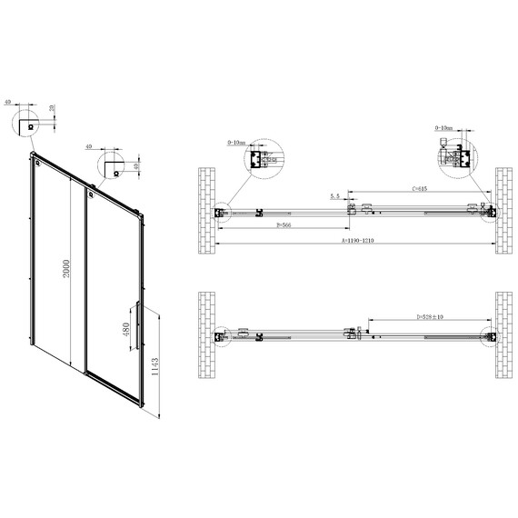 Душевая дверь Vincea Ultima 120 см VDS-7UL120CL (стекло 8 м) хром/прозрачное - фото 6